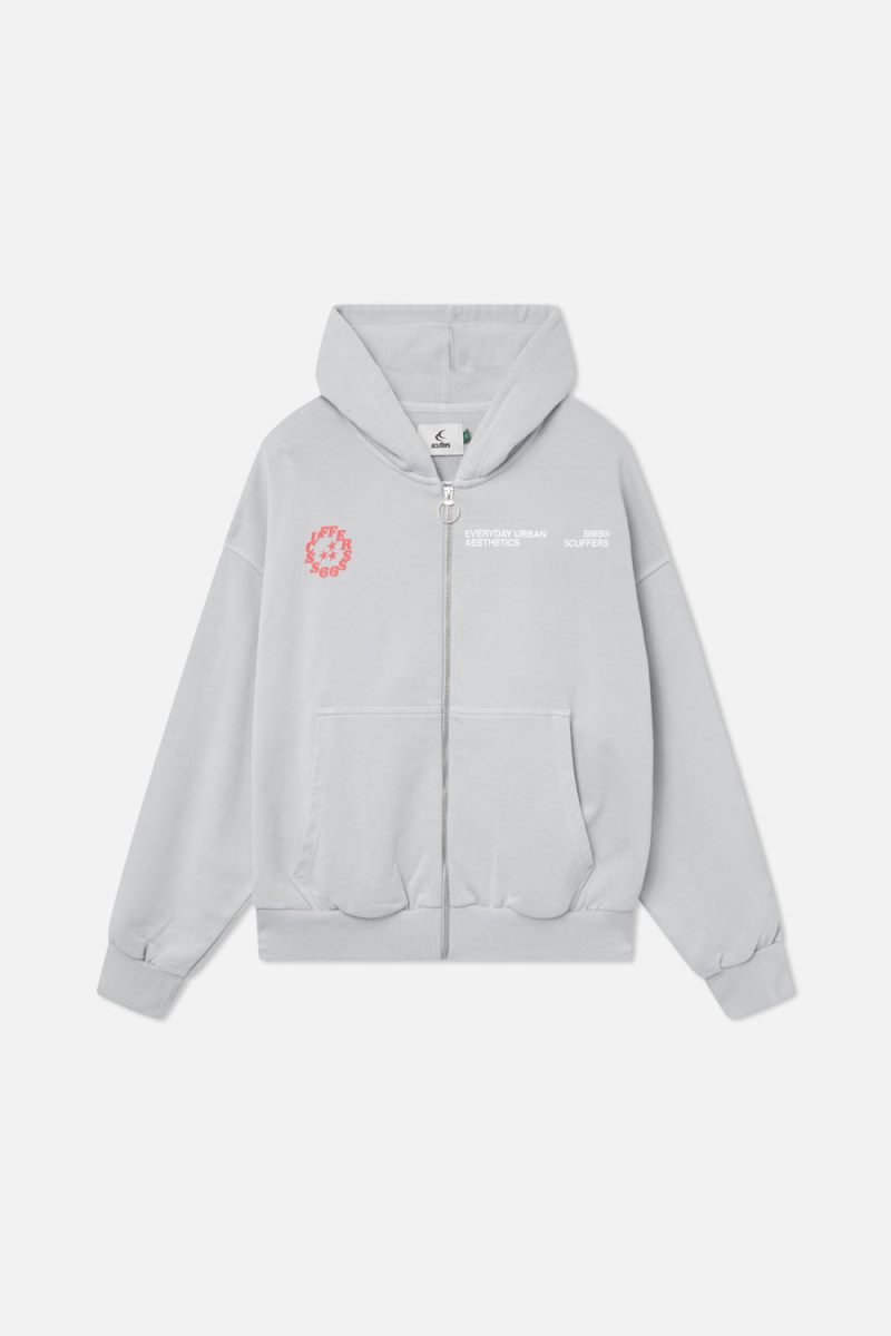 Scuffers S66S Zipped Hoodie Grey | US YQ296149K2