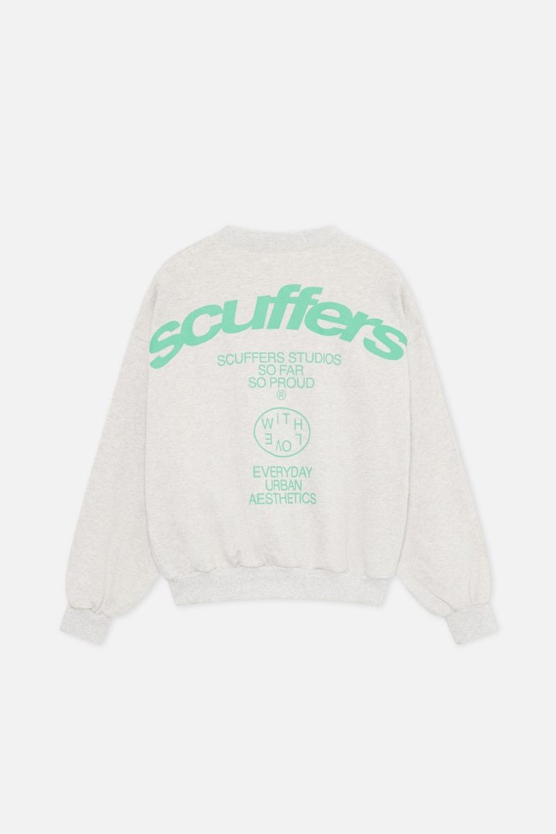 Scuffers SSS Crewneck Light Grey | US AB709910I6