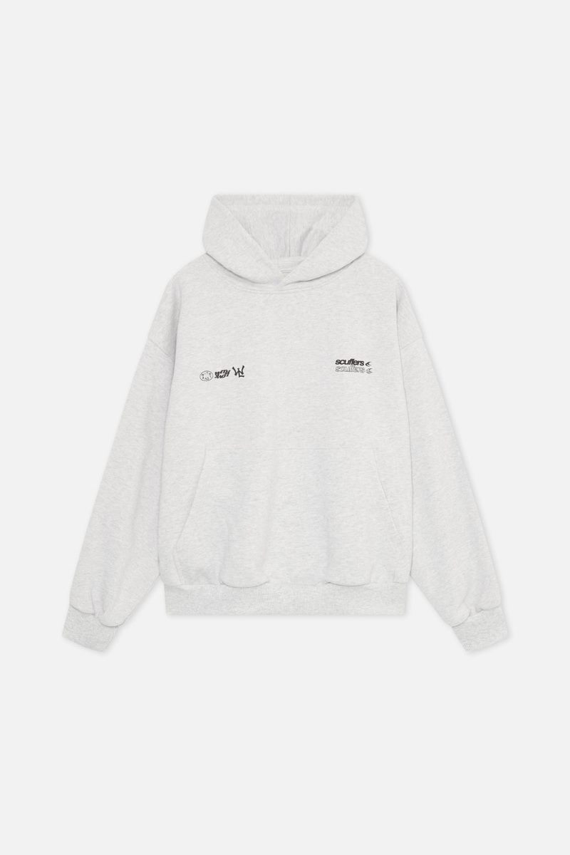 Scuffers SSS Hoodie Light Grey | US QS592439W6