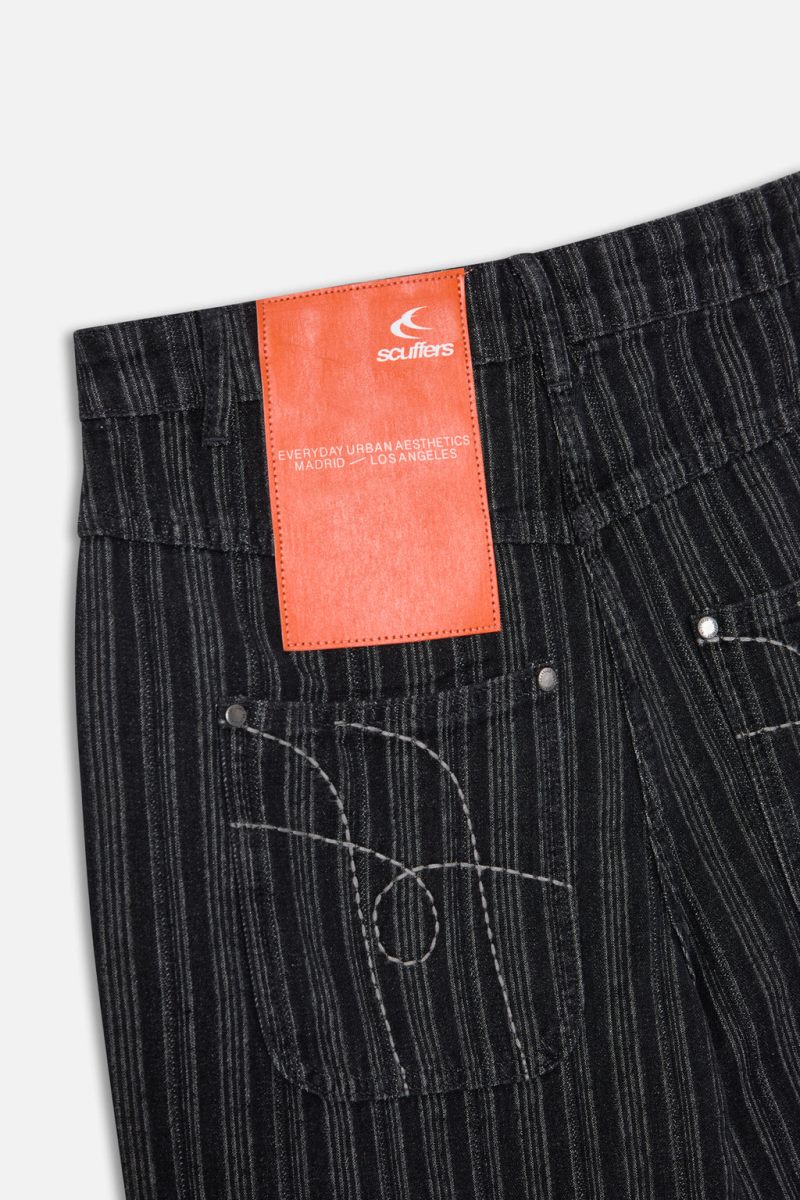 Scuffers Striped Denim Pants Black | US ON560506Z0