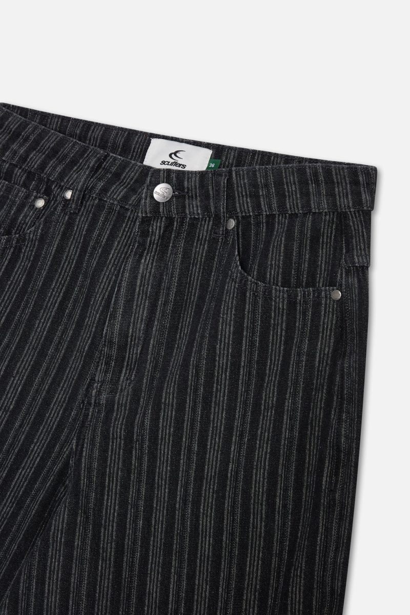 Scuffers Striped Denim Pants Black | US ON560506Z0