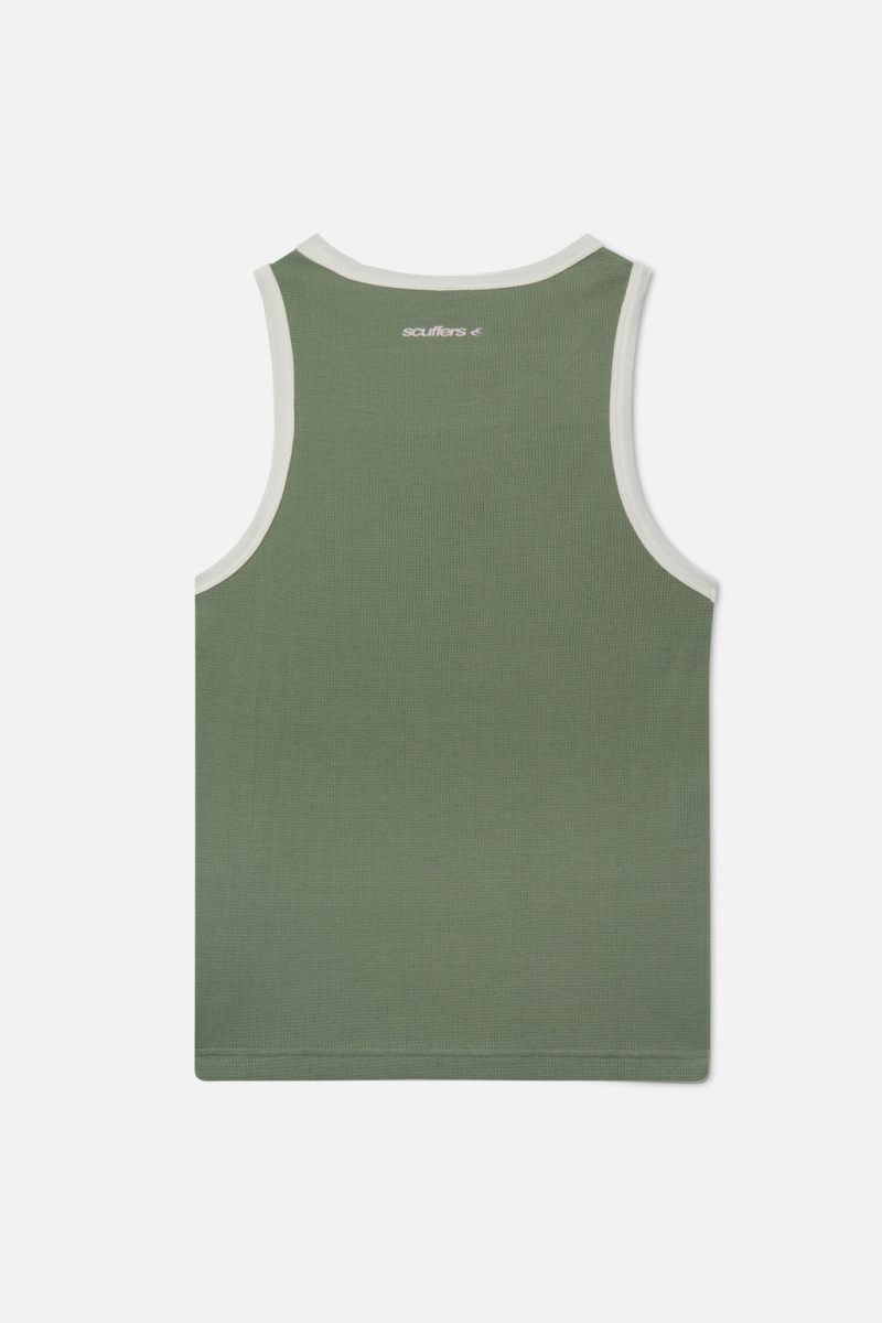 Scuffers Waffle SCFF Tank Top Green | US SG459165H0