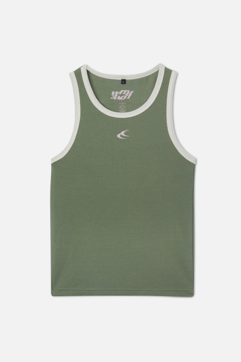 Scuffers Waffle SCFF Tank Top Green | US SG459165H0