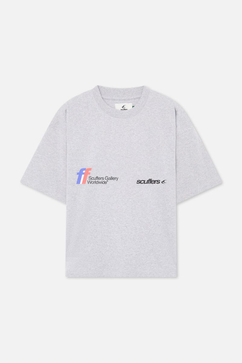 Scuffers Worldwide Melange T-Shirt Grey | US XO950245K1